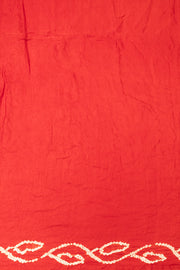 Red Handcrafted Bandhani Gajji Silk Saree - Avishya