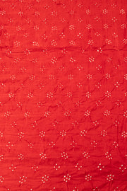 Red Handcrafted Bandhani Gajji Silk Saree - Avishya