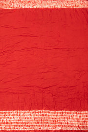 Red Handwoven Bandhani Modal Silk Saree - Avishya