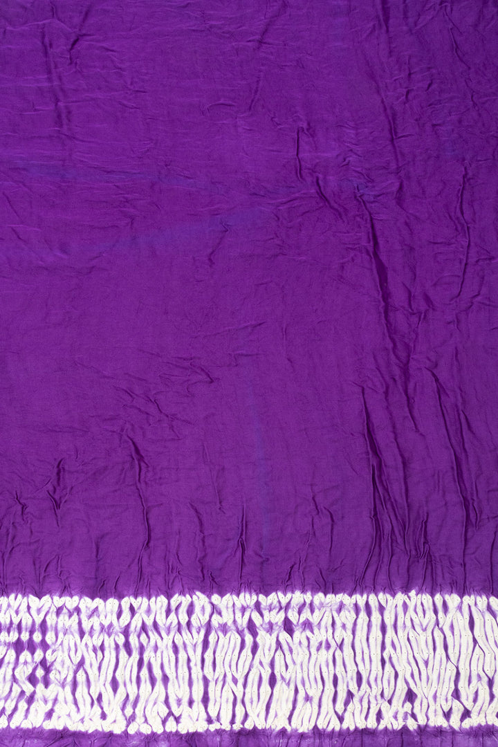 Purple Handwoven Bandhani Modal Silk Saree - Avishya