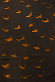 Black Batik Printed Muslin Silk Saree - Avishya