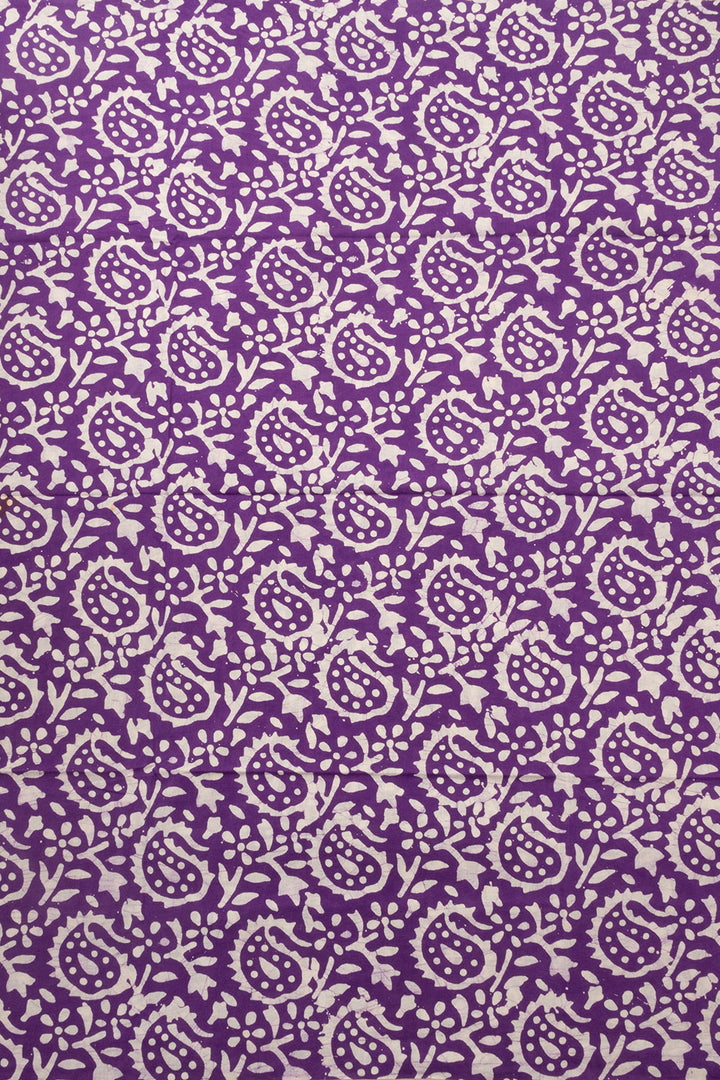 Lavender Batik Cotton 3-Piece Salwar Suit Material - Avishya