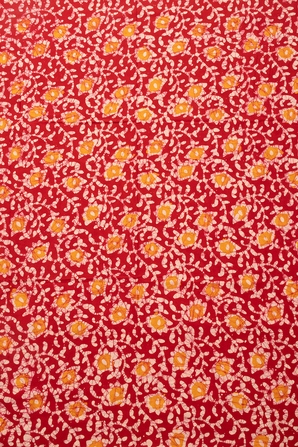 Orange Batik Cotton 3-Piece Salwar Suit Material  - Avishya