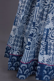 Cello Blue Hand Block Printed Chaniya Choli-Avishya