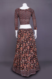 Black Hand Block Printed Chaniya Choli-Avishya