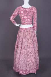 Cadillac Pink Hand Block Printed Chaniya Choli -Avishya