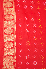 Red Handcrafted Banarasi Bandhani Georgette Saree - Avishya