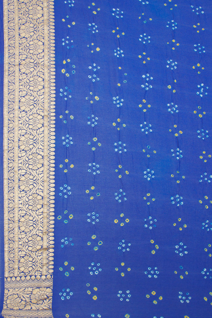 Blue Handcrafted Banarasi Bandhani Georgette Saree - Avishya