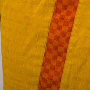 Yellow Handwoven Sleeveless Patchwork Cotton Blouse - Avishya