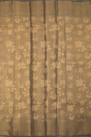 Grey Handloom Banarasi Tussar Silk Saree - Avishya