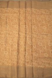 Cream Handloom Banarasi Tussar Silk Saree - Avishya