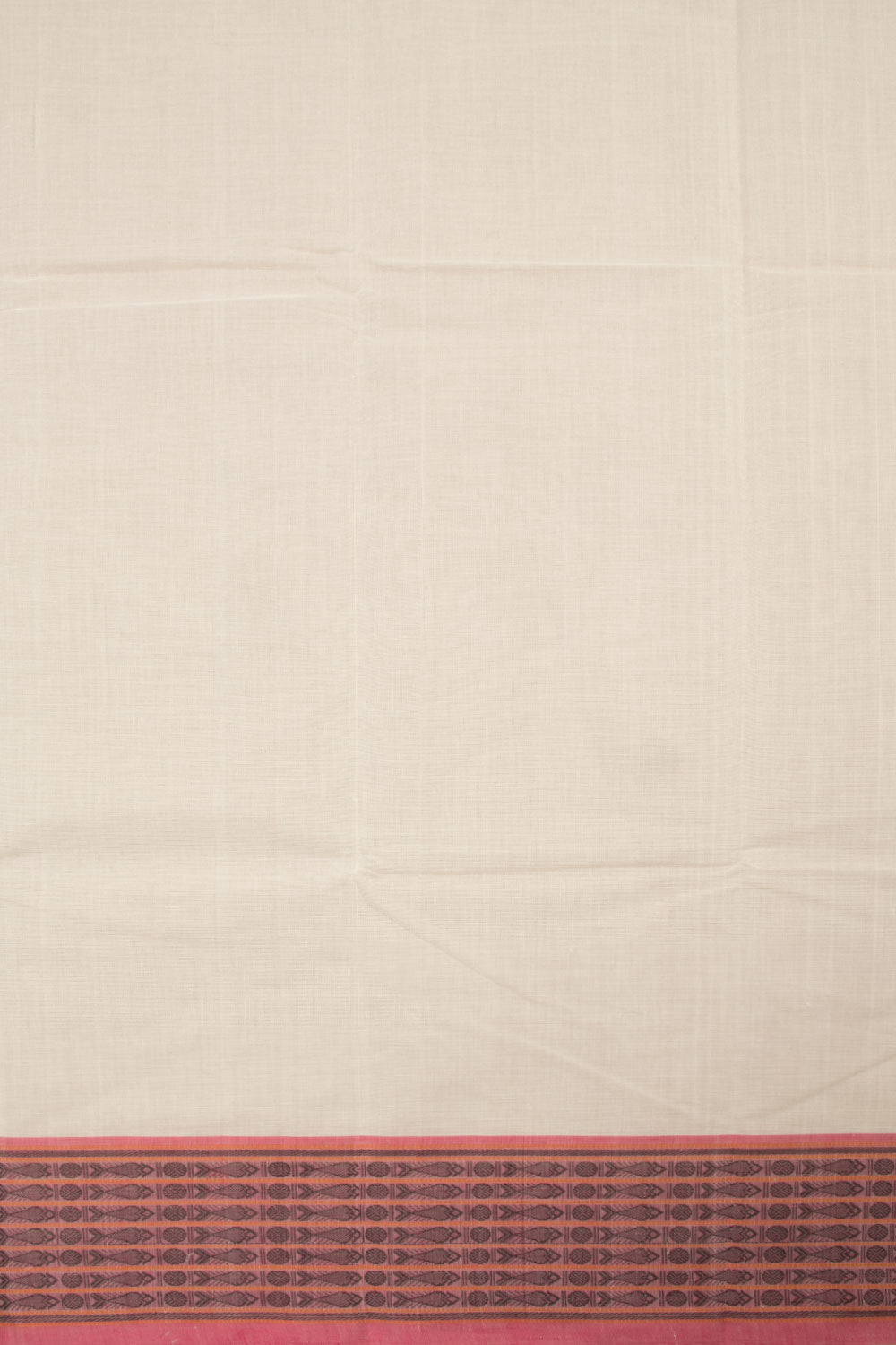 White Handwoven Kanchi Cotton Saree 10066813