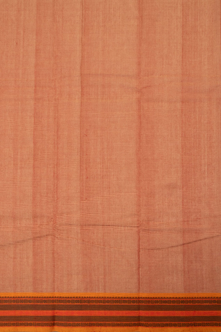 Peach Handwoven Kanchi Cotton Saree 10066820