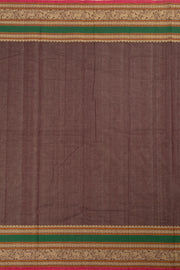 Burgundy Handwoven Kanchi Cotton Saree-Avishya
