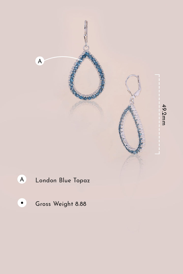 London Blue Topaz Sterling Silver Drop Earring 10067056