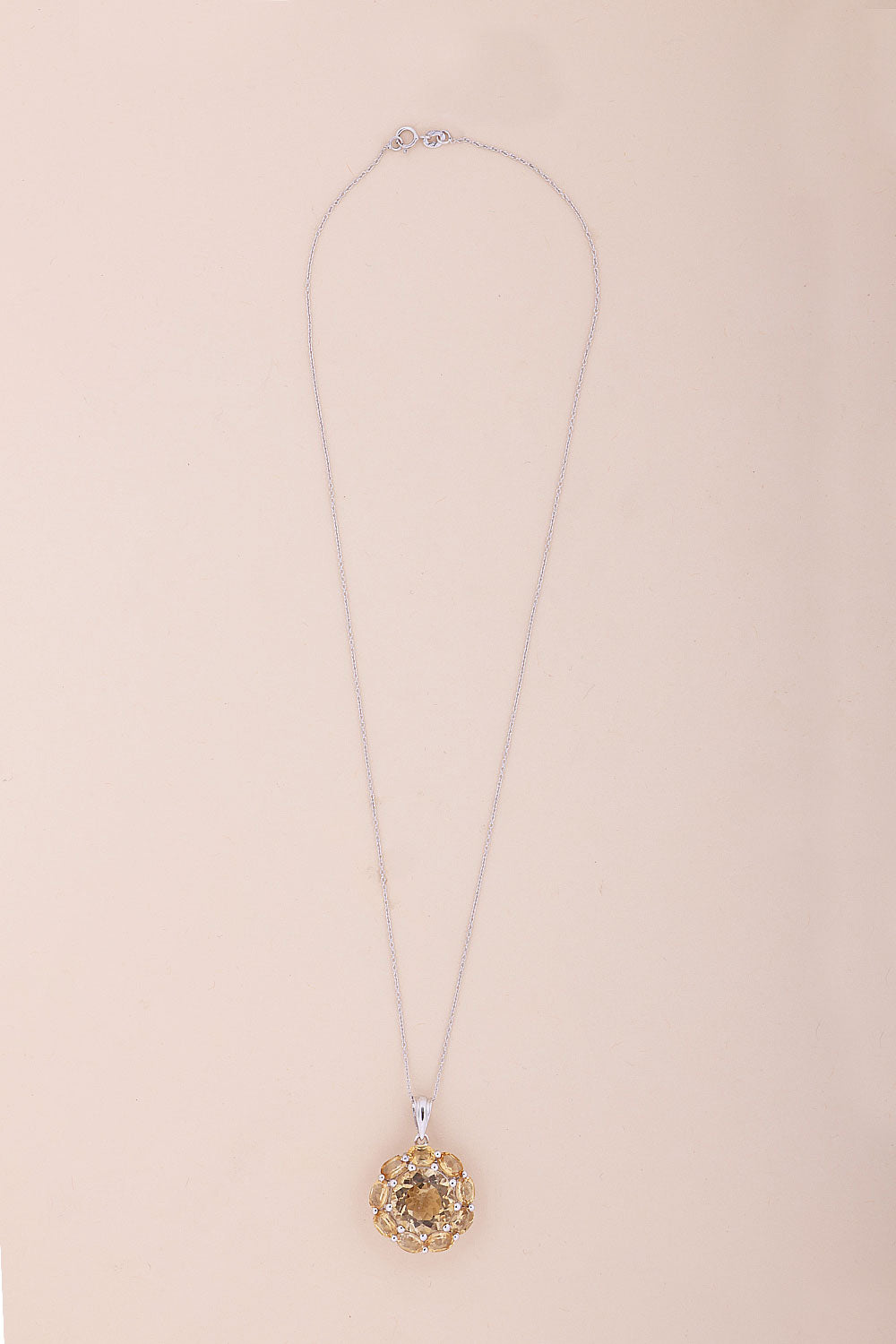 Citrine Sterling Silver Necklace Pendant Chain - Avishya