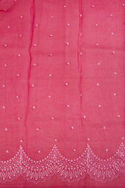 Pink Hand Embroidered Pure Silk Organza Saree - Avishya