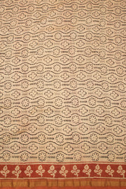 Off White Anokhi Hand Block Printed Saree 10067356