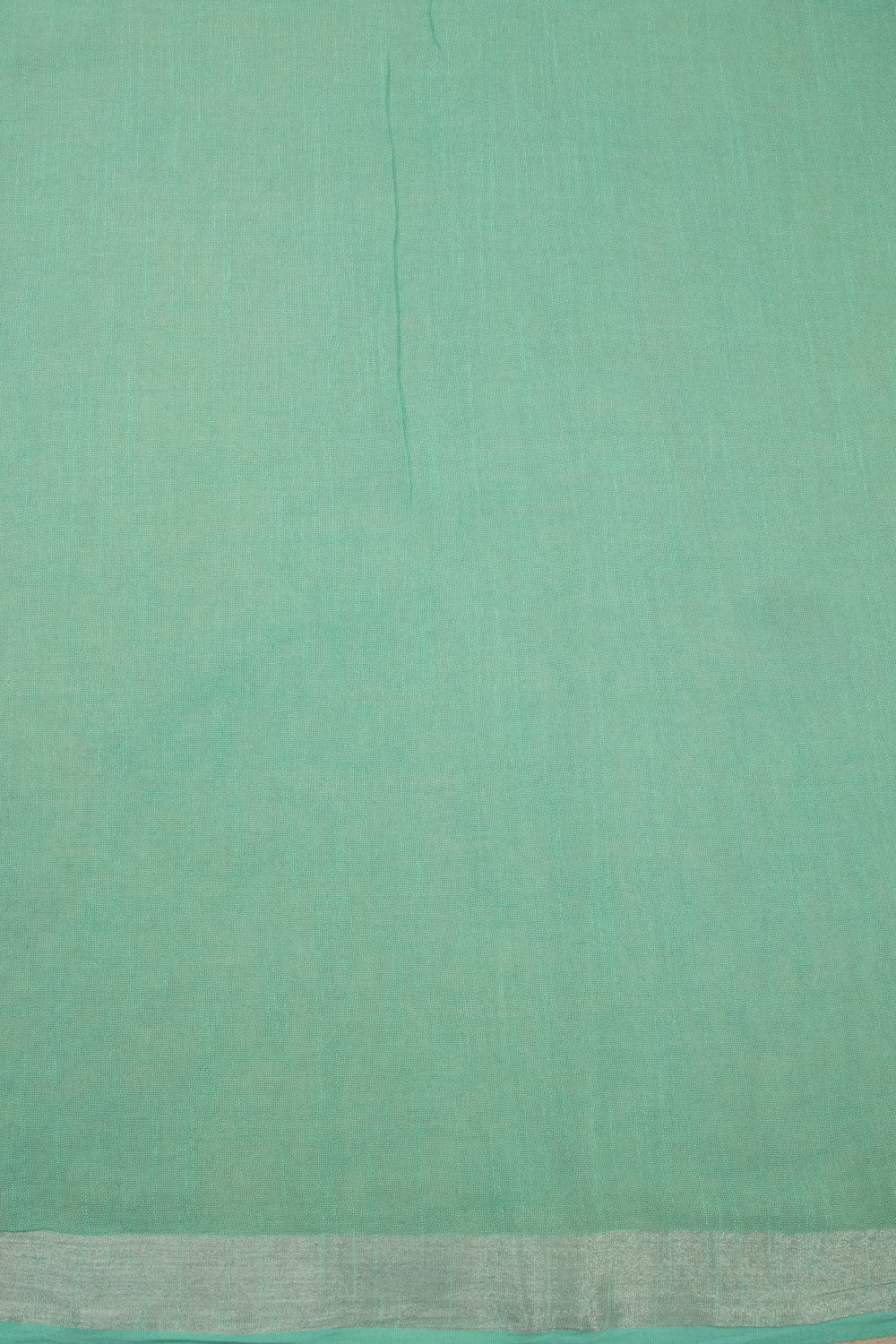 Aqua Green Hand Block Printed linen saree-Avishya