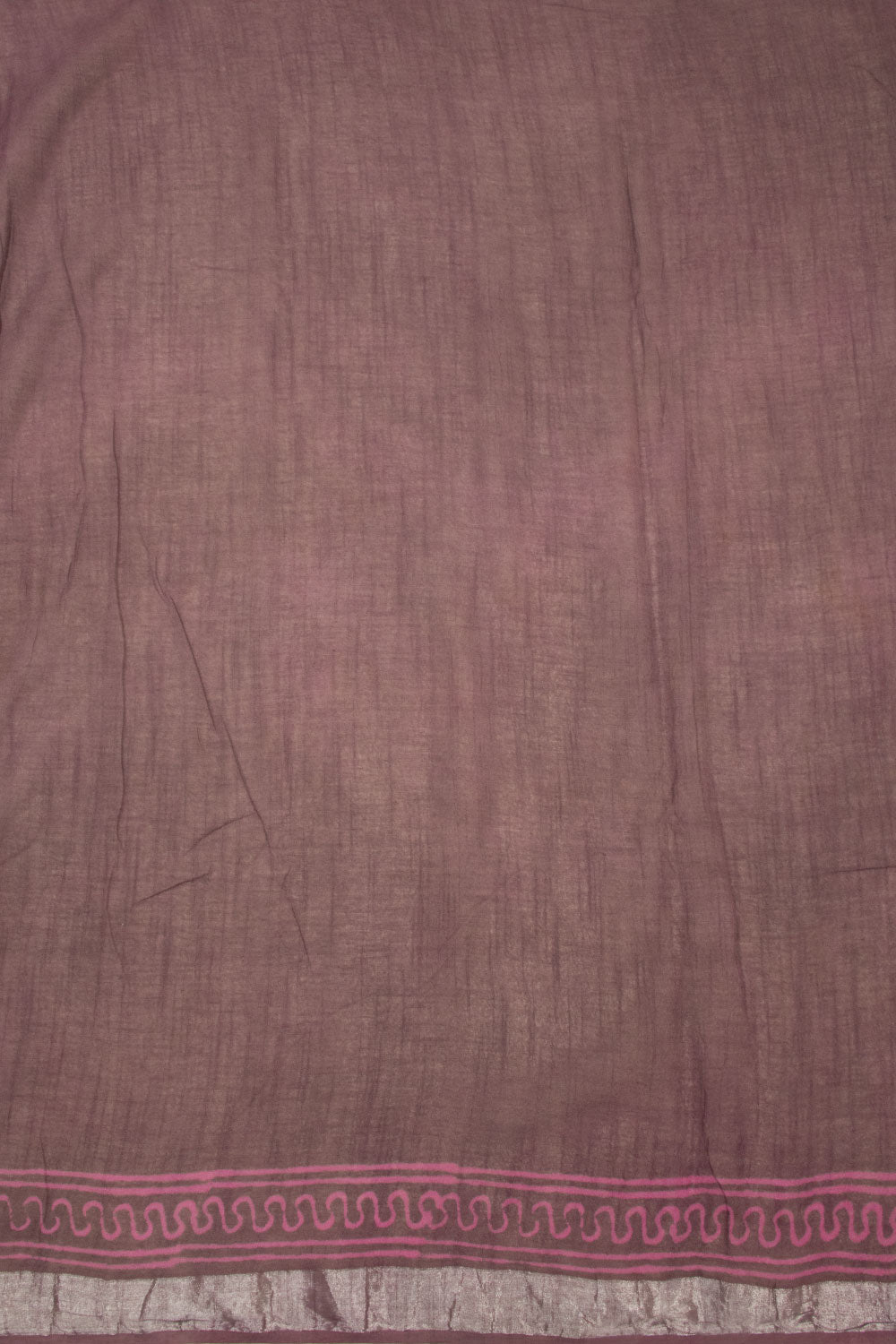Old Mauve Pink Hand Block Printed linen saree-Avishya