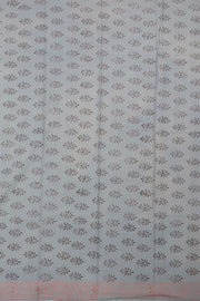 Grey Vanaspathi Hand block Printed Kota Cotton saree - Avishya