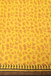 Yellow Vanaspathi Hand block Printed Kota Cotton saree - Avishya