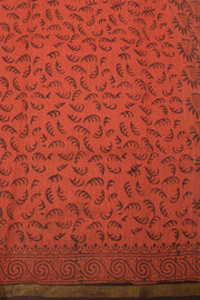 Red Vanaspathi Hand block Printed Silk Cotton Saree - Avishya