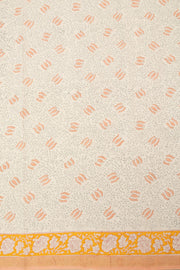 Orange Vanaspathi Hand block Printed Kota Cotton saree - Avishya