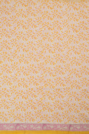 Orange Vanaspathi Hand block Printed Kota Cotton saree - Avishya