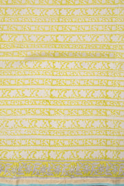 Blue Vanaspathi Hand block Printed Silk Cotton Saree - Avishya