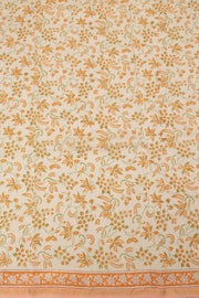 Peach Vanaspathi Hand block Printed Silk Cotton Saree - Avishya