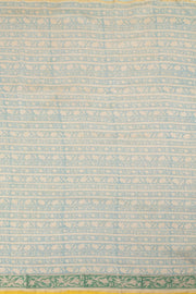 Yellow Vanaspathi Hand block Printed Silk Cotton Saree - Avishya