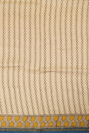 Beige Vanaspathi Hand block Printed Silk Cotton Saree - Avishya