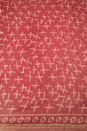 Maroon Vanaspathi Hand block Printed Silk Cotton Saree - Avishya