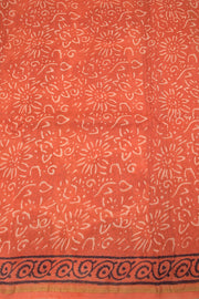 Orange Vanaspathi Hand block Printed Silk Cotton Saree - Avishya