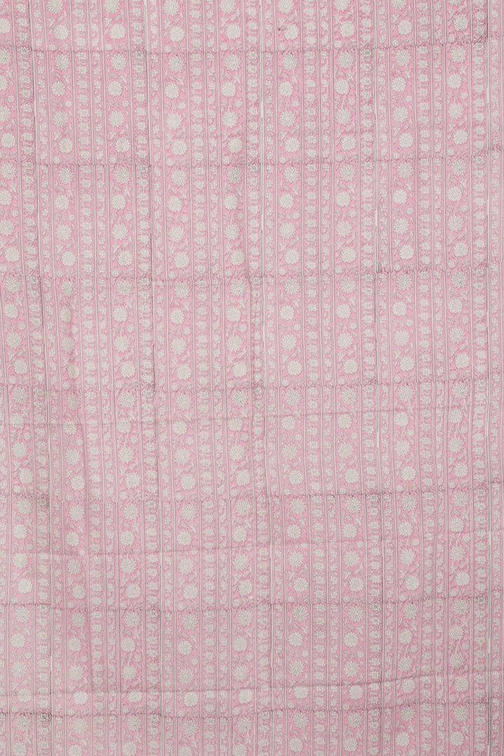 Grey Hand Block Printed Silk Cotton 3-Piece Salwar Suit Material - Avishya