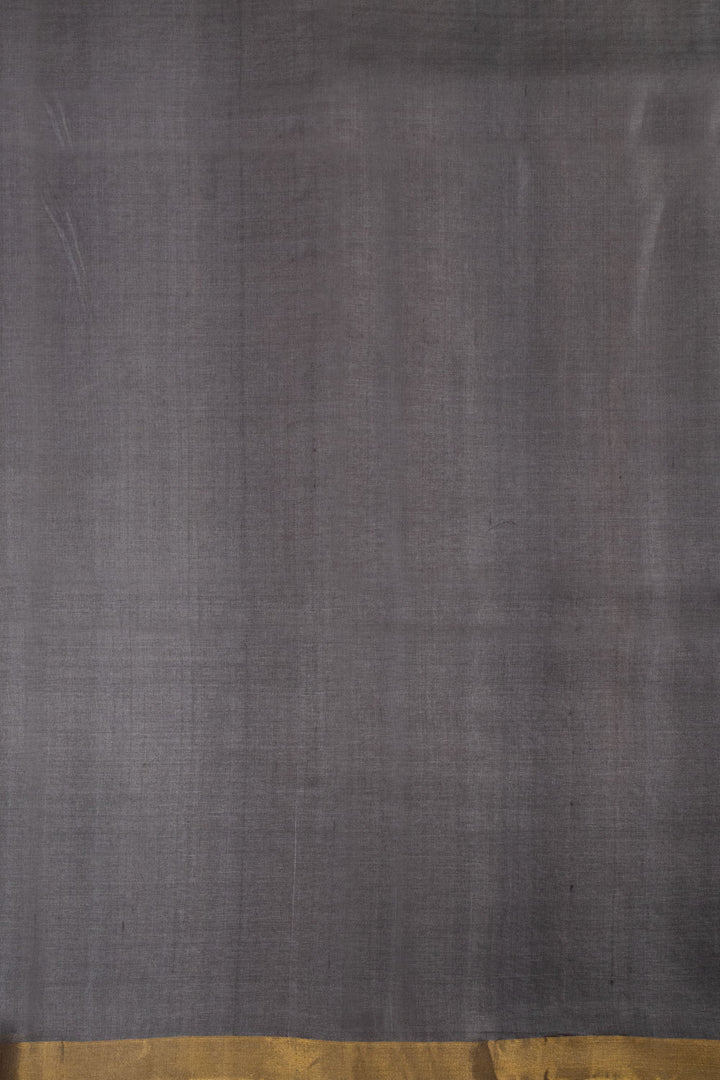 Mettalic Grey Handloom Kosa silk saree - Avishya