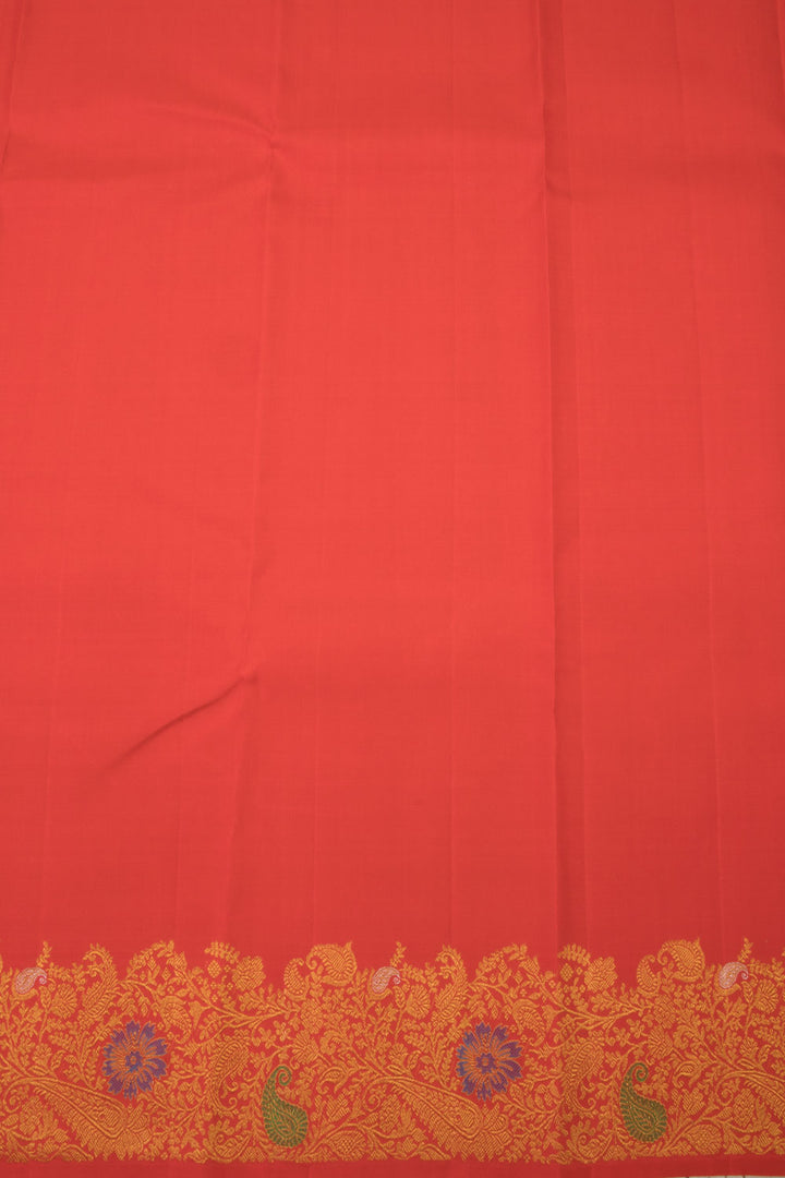 Orange  Bridal Handloom Kanjivaram Silk Saree  - Avishya
