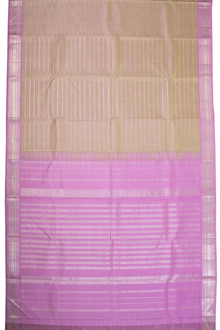 Beige dual tone Handloom Kanjivaram silk saree - Avishya