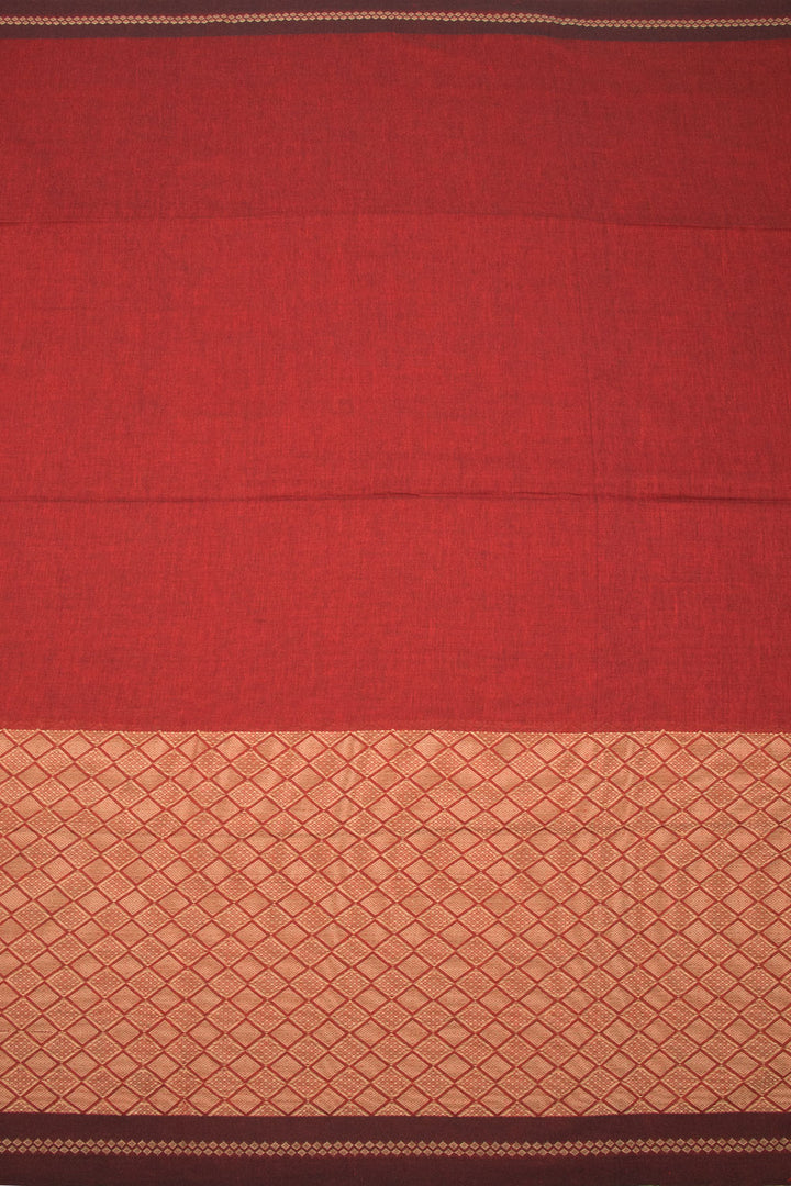 Red Bengal Cotton Saree - Avishya