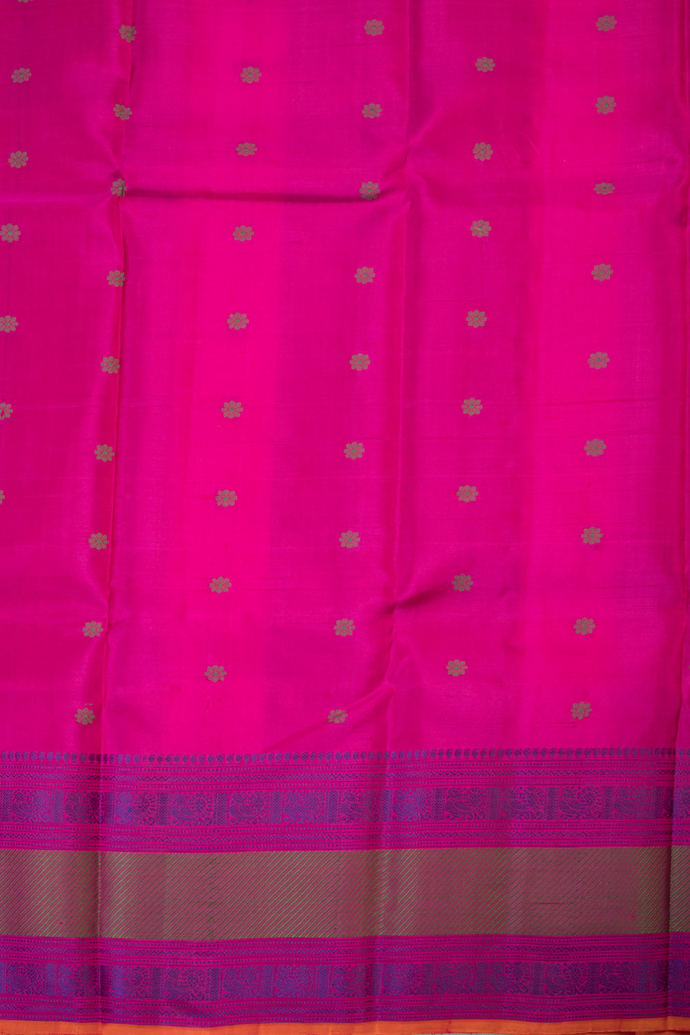 Orange Threadwork Handloom Kanjivaram Silk Saree - Avishya