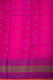 Orange Threadwork Handloom Kanjivaram Silk Saree - Avishya