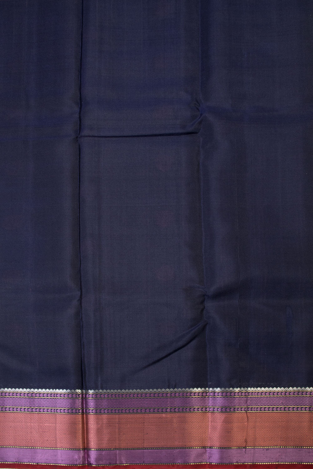 Navy Blue Threadwork Handloom Kanjivaram Silk Saree - Avishya