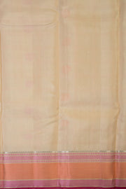 Beige Threadwork Handloom Kanjivaram Silk Saree - Avishya