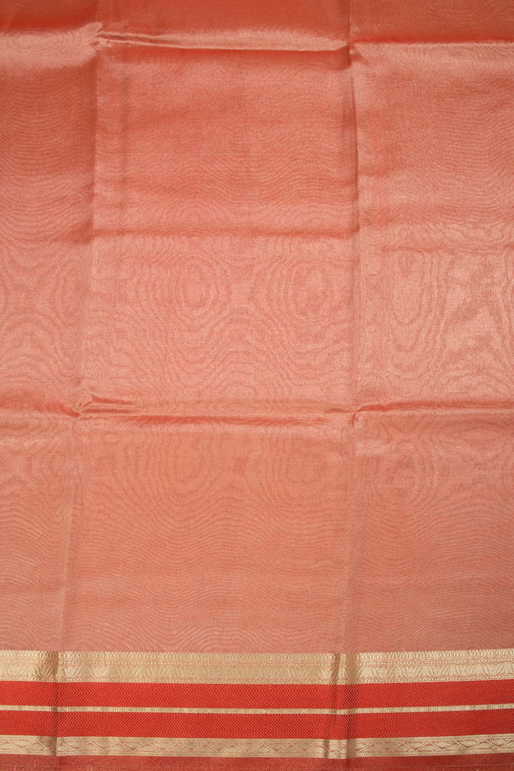 Dual Tone Peach Banarasi Tissue Organza Saree - Avishya