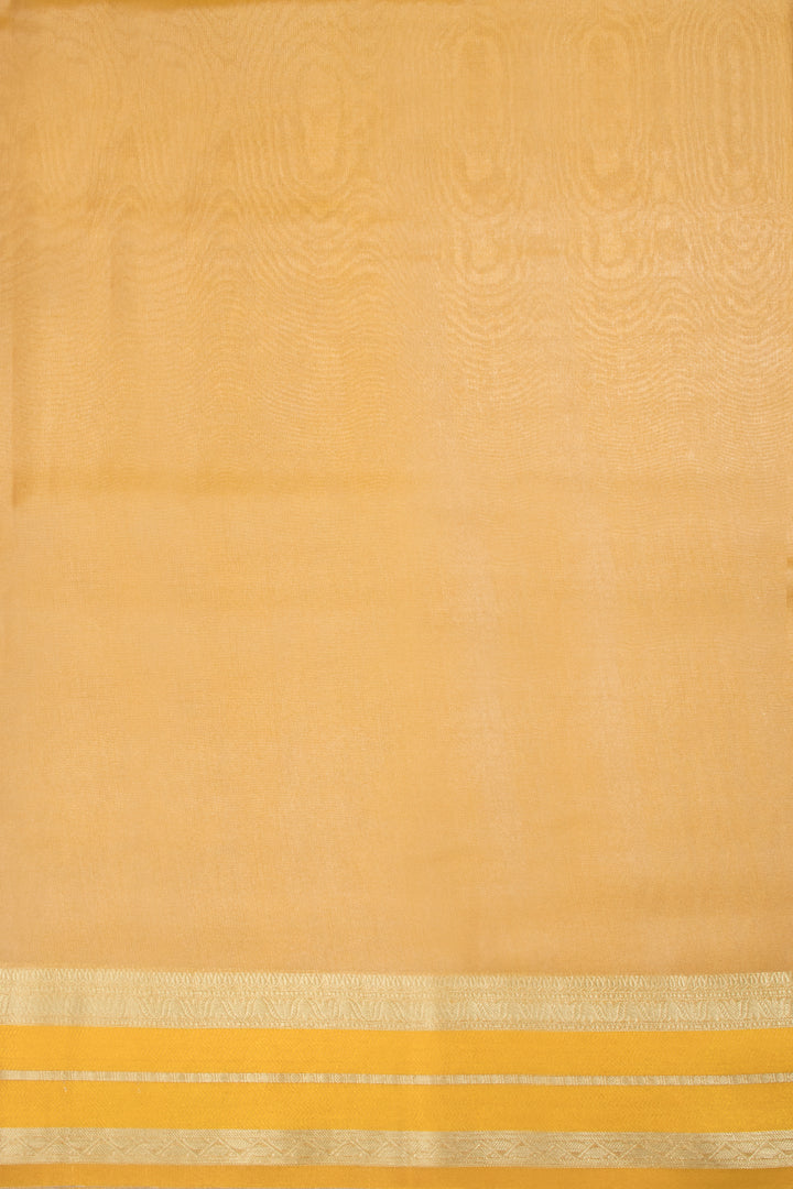 Dual Tone Yellow Banarasi Tissue Organza Saree - Avishya