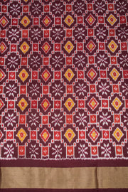 Green Handloom Pochampally Ikat Silk Saree 10067936