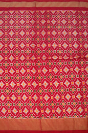 Red Handloom Pochampally Ikat Silk Saree 10067943