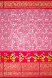 Pink Ikat Pattu Pavadai Material - Avishya