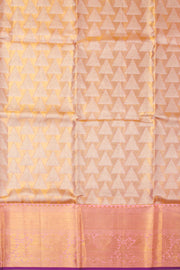 Peach Kanjivaram Pattu Pavadai Material-Avishya